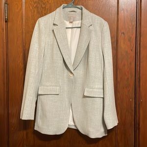 Light sage tweed one button blazer